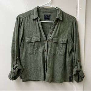 Abercrombie button down cropped shirt